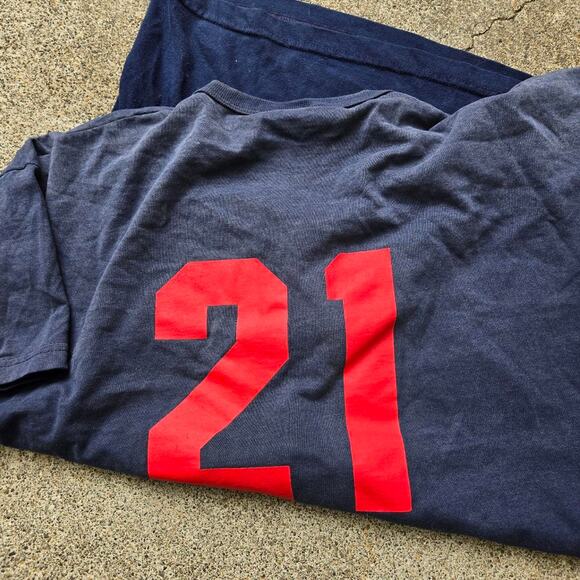 Vtg 90s RUSSELL ATHLETIC Atlanta Braves Logo MLB Baseball Button Up Tee Shirt Lg - Picture 5 of 7